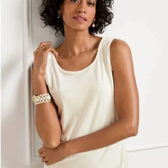 TALBOTS:  Classic Stretch Tank - white - Picture 4 of 6